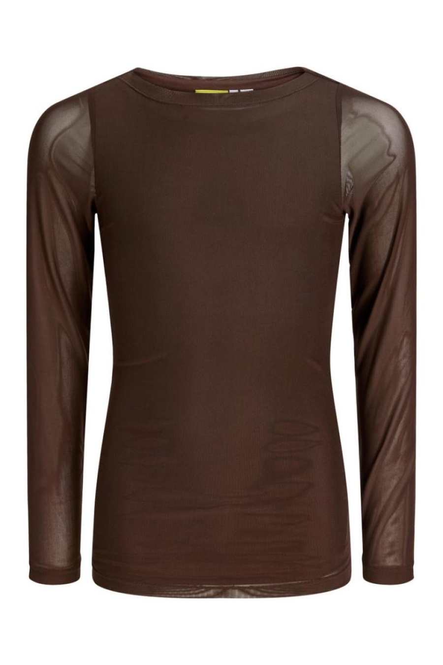 Jxminna Mesh Ls Boatneck Top Wvn Sn Grl
