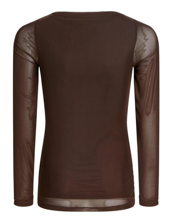 Jxminna Mesh Ls Boatneck Top Wvn Sn Grl