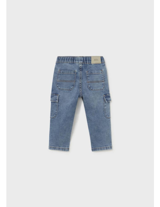 Mayoral Calça Soft Denim Cargo - CLARO