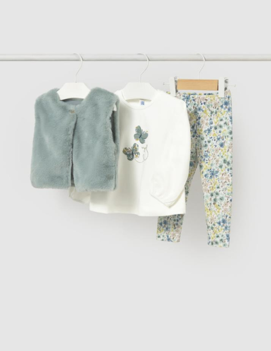 Mayoral Conj. Leggings Colete Pelo