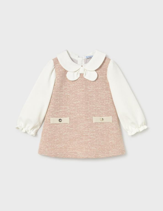 Mayoral Vestido Comb. Ponto Tweed