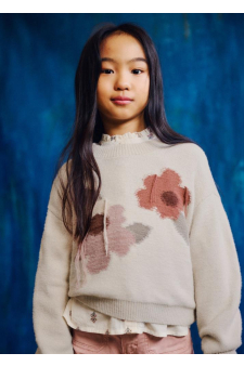 Mayoral Jersey Intarsia Flores