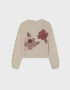 Mayoral Jersey Intarsia Flores
