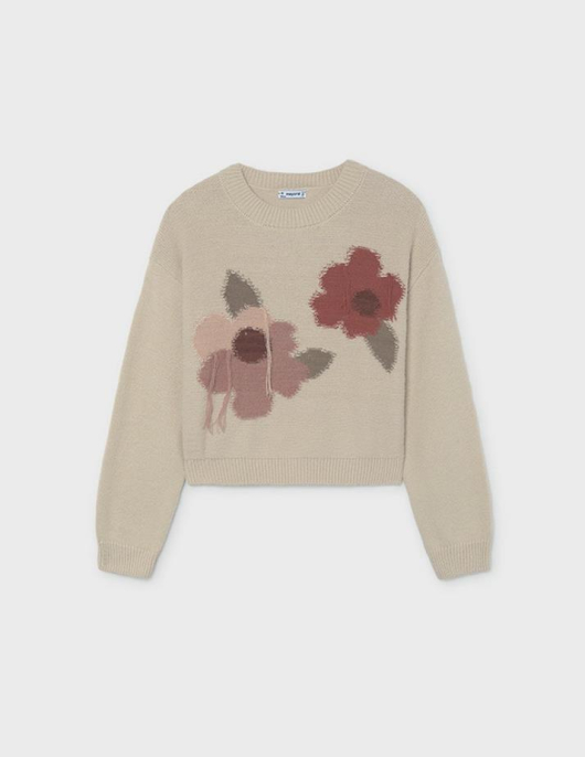 Mayoral Jersey Intarsia Flores