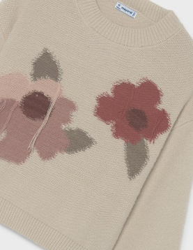 Mayoral Jersey Intarsia Flores
