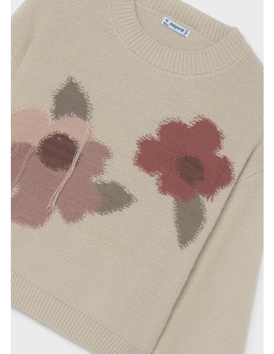 Mayoral Jersey Intarsia Flores