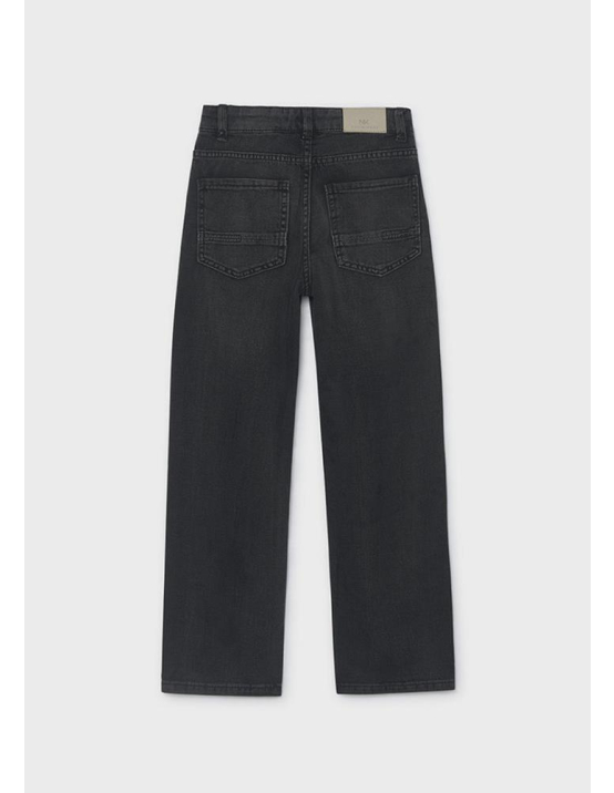 Mayoral Calça Denim Wide Fit - PRETO