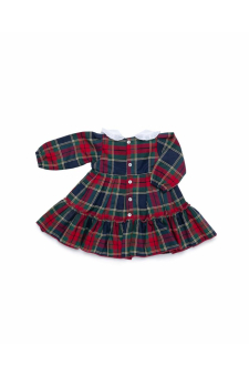Juliana Vestido 2 Volantes Cuadros Cuello Plumeti