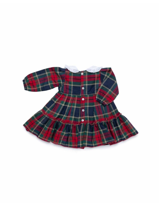 Juliana Vestido 2 Volantes Cuadros Cuello Plumeti