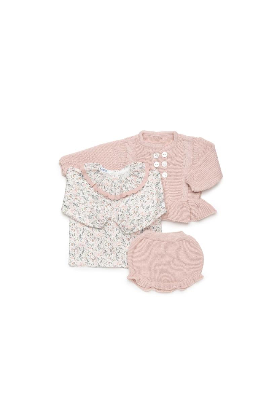 Juliana Conjunto Chaqueta 2 Trenzas Florecitas