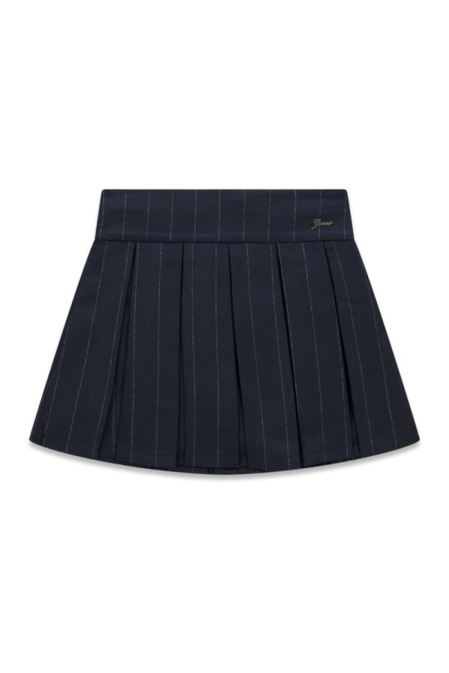Guess G Pleated Pinstripe Mini Skirt