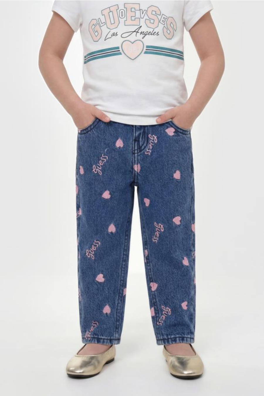 Guess G Mom Fit Rigid Denim Pants W/Em