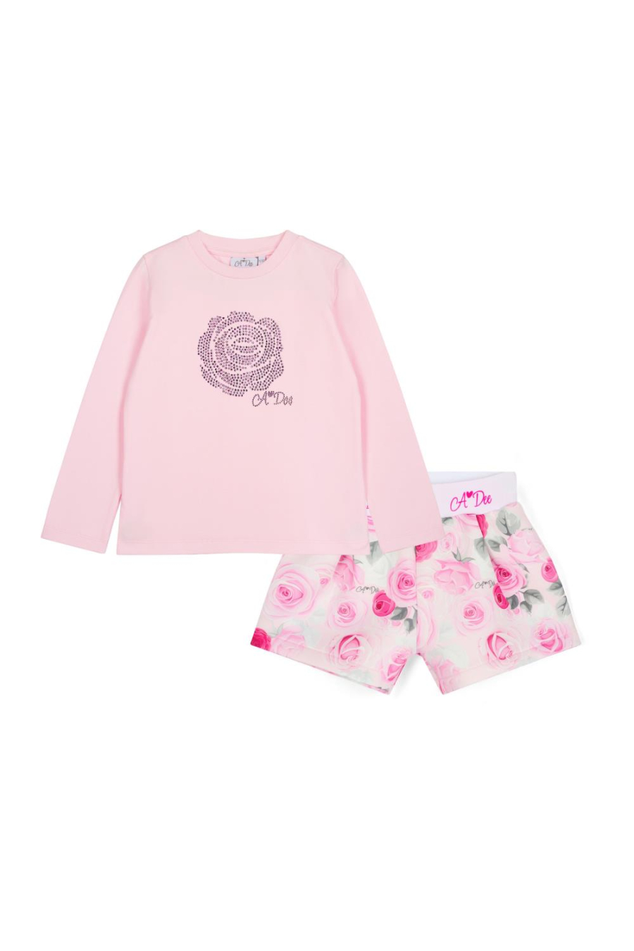 A-Dee Rose Print Short Set