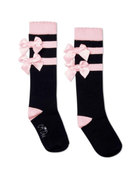 A-Dee Stripe And Bow Knee High Sock