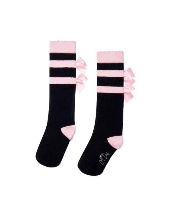 A-Dee Stripe And Bow Knee High Sock