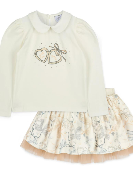 A-Dee Bow Print Skirt Set