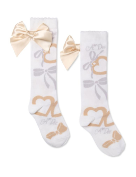 A-Dee Bow Print Knee High Sock