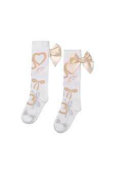 A-Dee Bow Print Knee High Sock