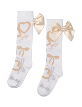 A-Dee Bow Print Knee High Sock