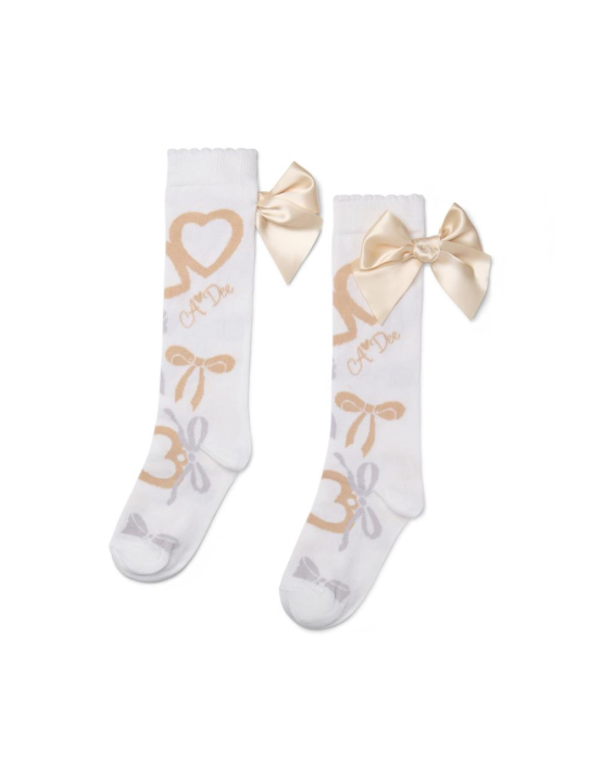 A-Dee Bow Print Knee High Sock