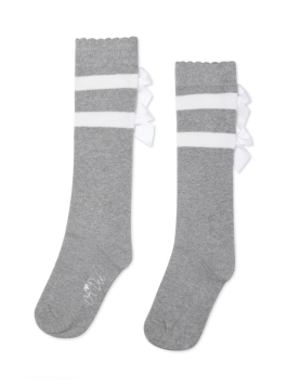 A-Dee Stripe And Bow Knee High Sock