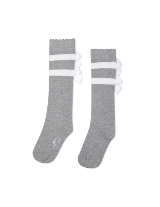 A-Dee Stripe And Bow Knee High Sock
