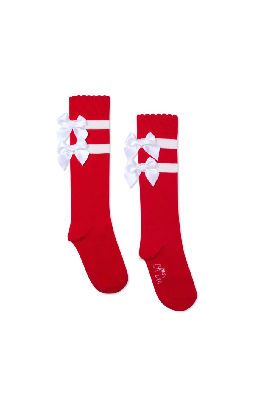 A-Dee Stripe And Bow Knee Sock