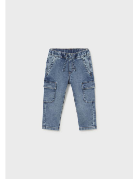 Mayoral Calça Soft Denim Cargo - CLARO