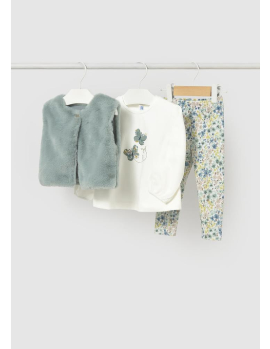 Mayoral Conj. Leggings Colete Pelo