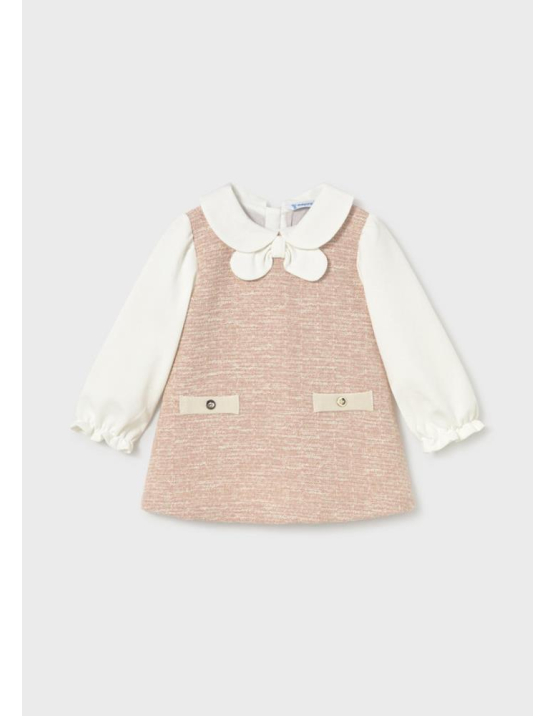 Mayoral Vestido Comb. Ponto Tweed