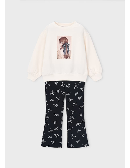 Mayoral Conj. Leggings Felpa Estampad - PRETO