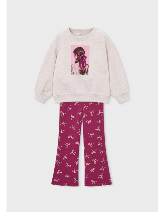 Mayoral Conj. Leggings Felpa Estampad - FRAMBOESA