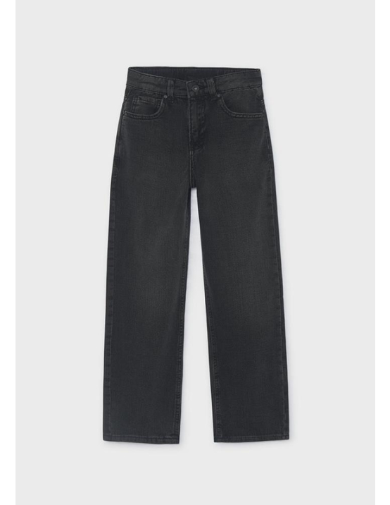 Mayoral Calça Denim Wide Fit - PRETO