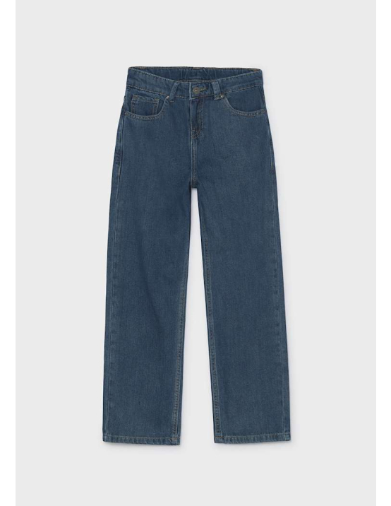 Mayoral Calça Denim Wide Fit - PRETO