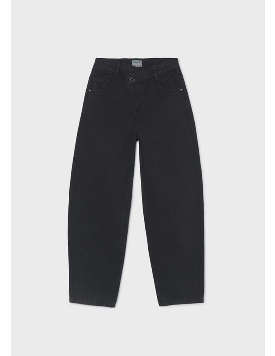 Mayoral Calça Sarja Barrel - PRETO