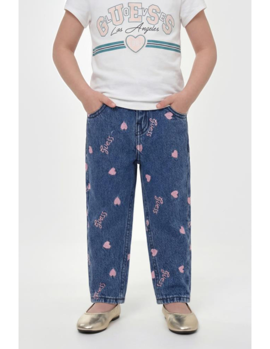 Guess G Mom Fit Rigid Denim Pants W/Em