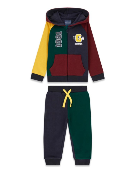 Guess B Set: Ls Hooded Active Top W/Zi
