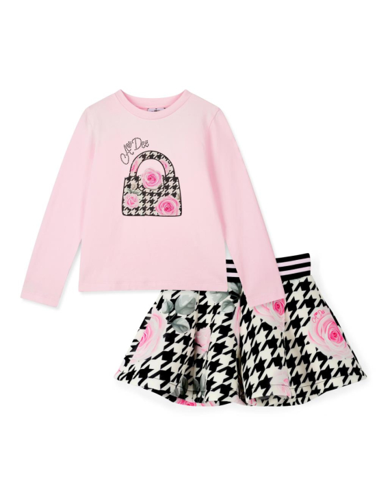 A-Dee Houndstooth Print Short Set