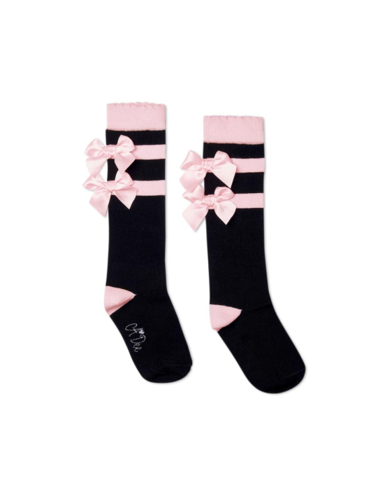A-Dee Stripe And Bow Knee High Sock