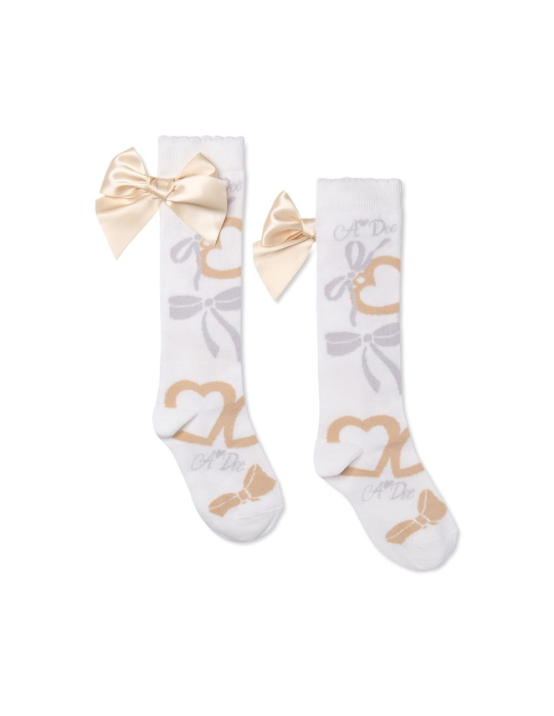 A-Dee Bow Print Knee High Sock