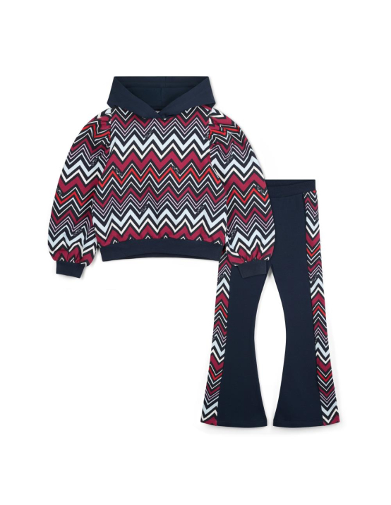 A-Dee Chevron Print Flare Tracksuit