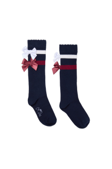 A-Dee Stripe And Bow Knee Sock