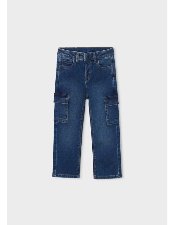 Mayoral Calça Soft Denim Cargo - CLARO